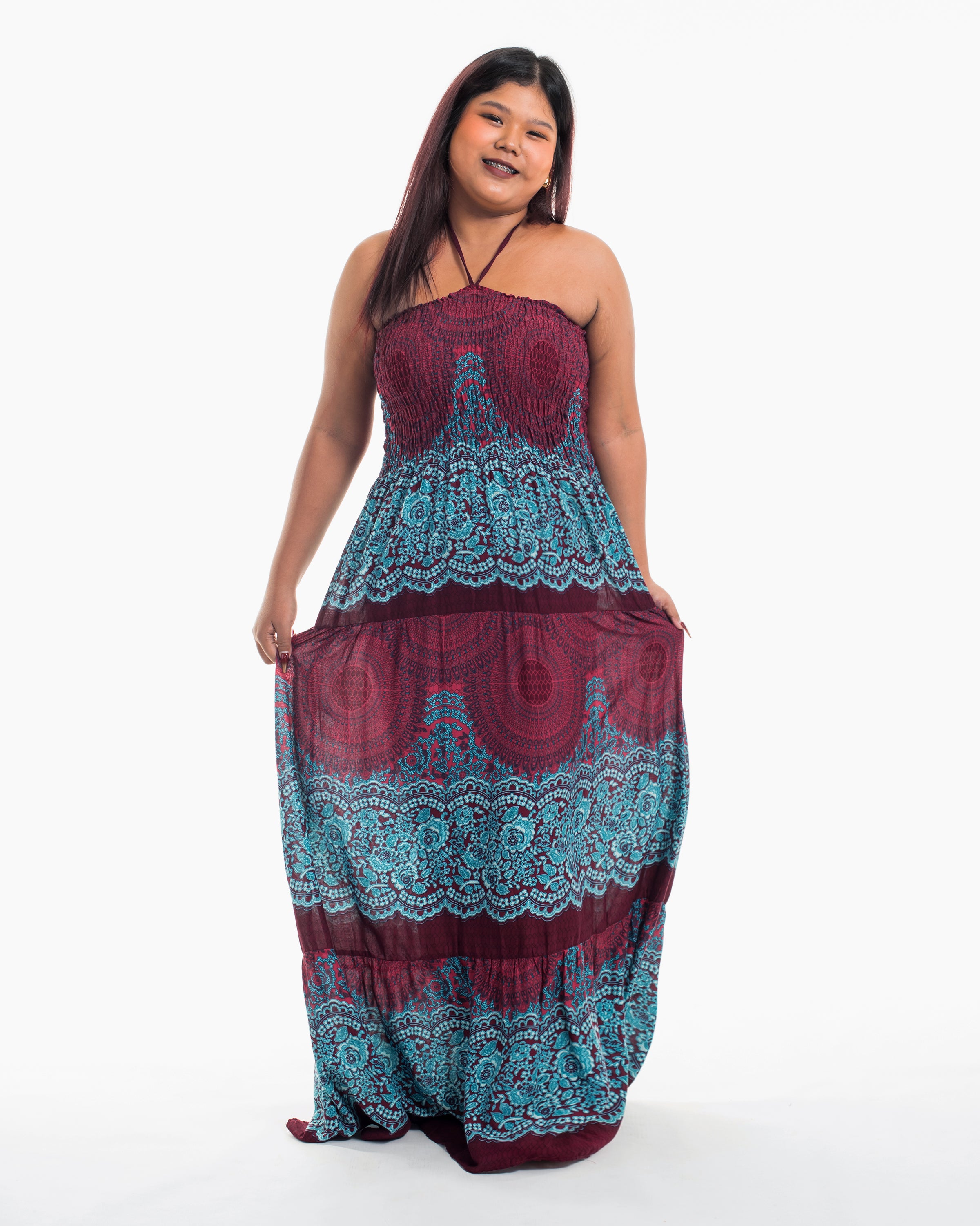 plus size smocked maxi dress Plus Size Smocked Midi Dress For Women, Short Sleeve Flowy Maxi Dress With Pockets, Solid Color Casual Summer Beach Dress, Comfy Plus Size Dresses Blue 2XL