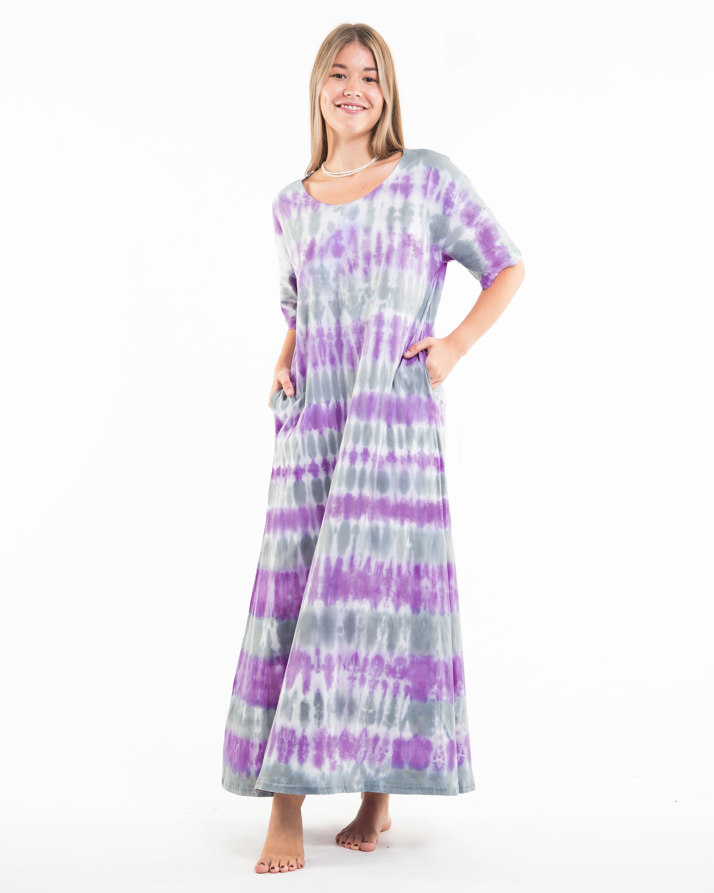tie dye loose dress Tie Dye Loose Midi Dress in Blue