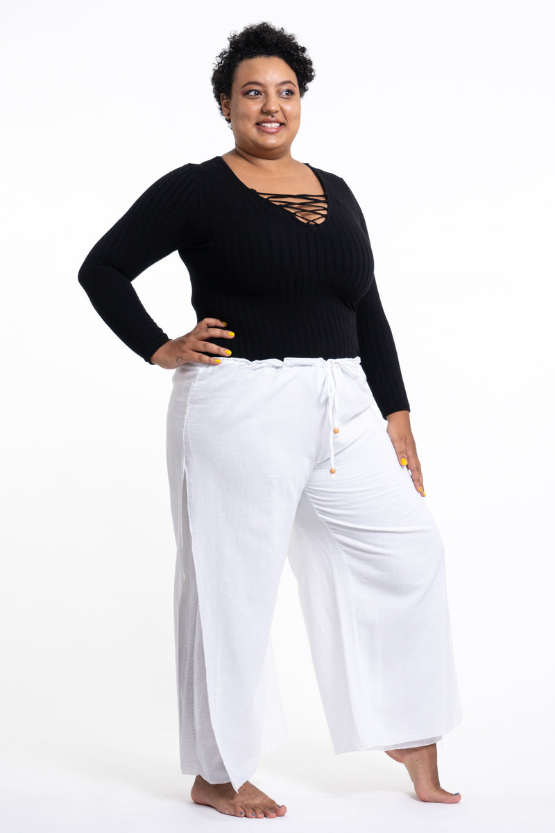 Capri Pants Women's Plus Size White Palazzo Pants Linen