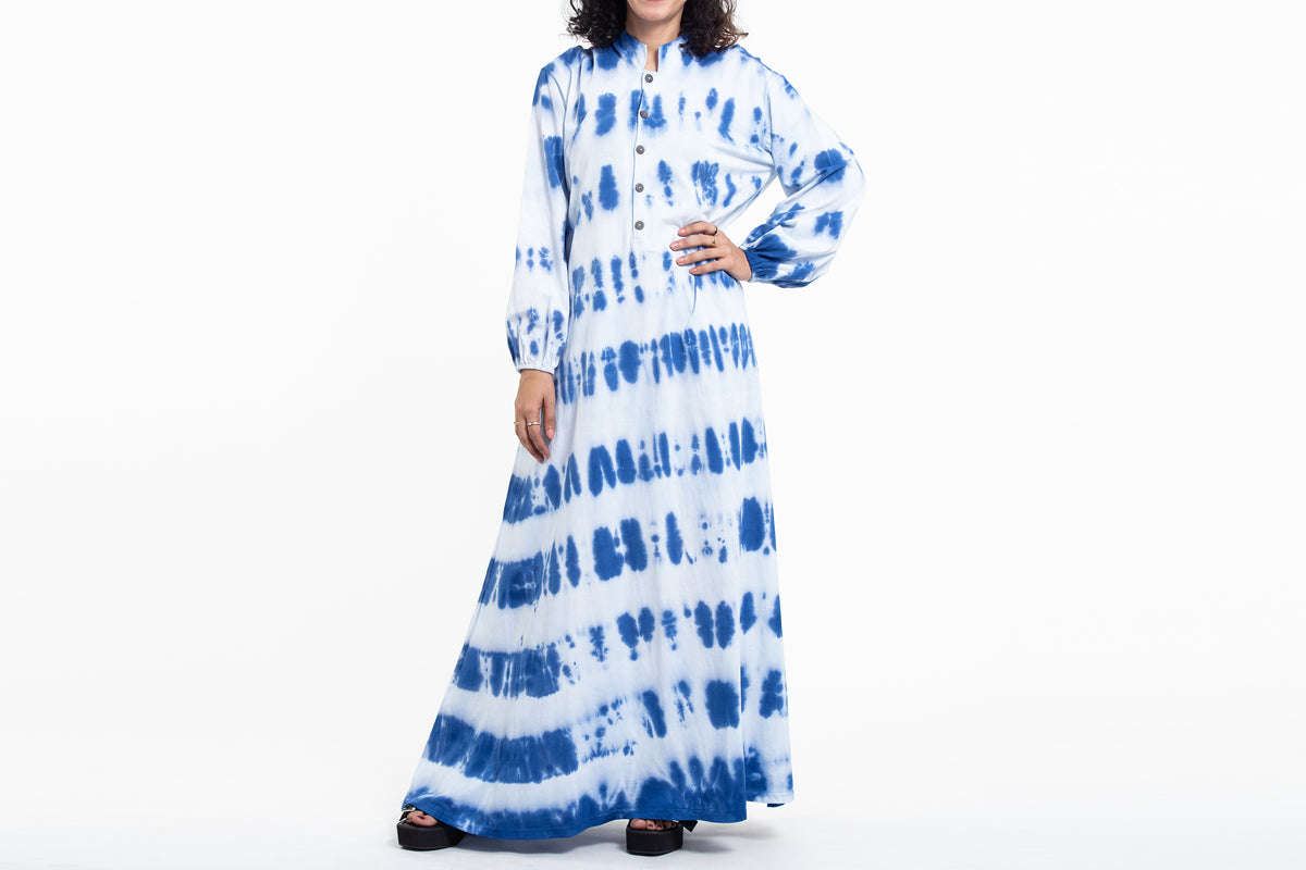 Robe Longue Maxi Bleue Tie-Dye - Taille M - À Associer Avec Une Veste Denim I.N.C.