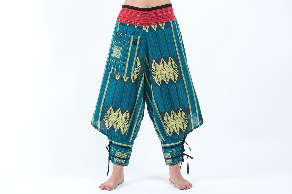 Assorted Set of 10 Plus Size Thai Hill Tribe Fabric Harem Pants with Ankle Straps main image 0