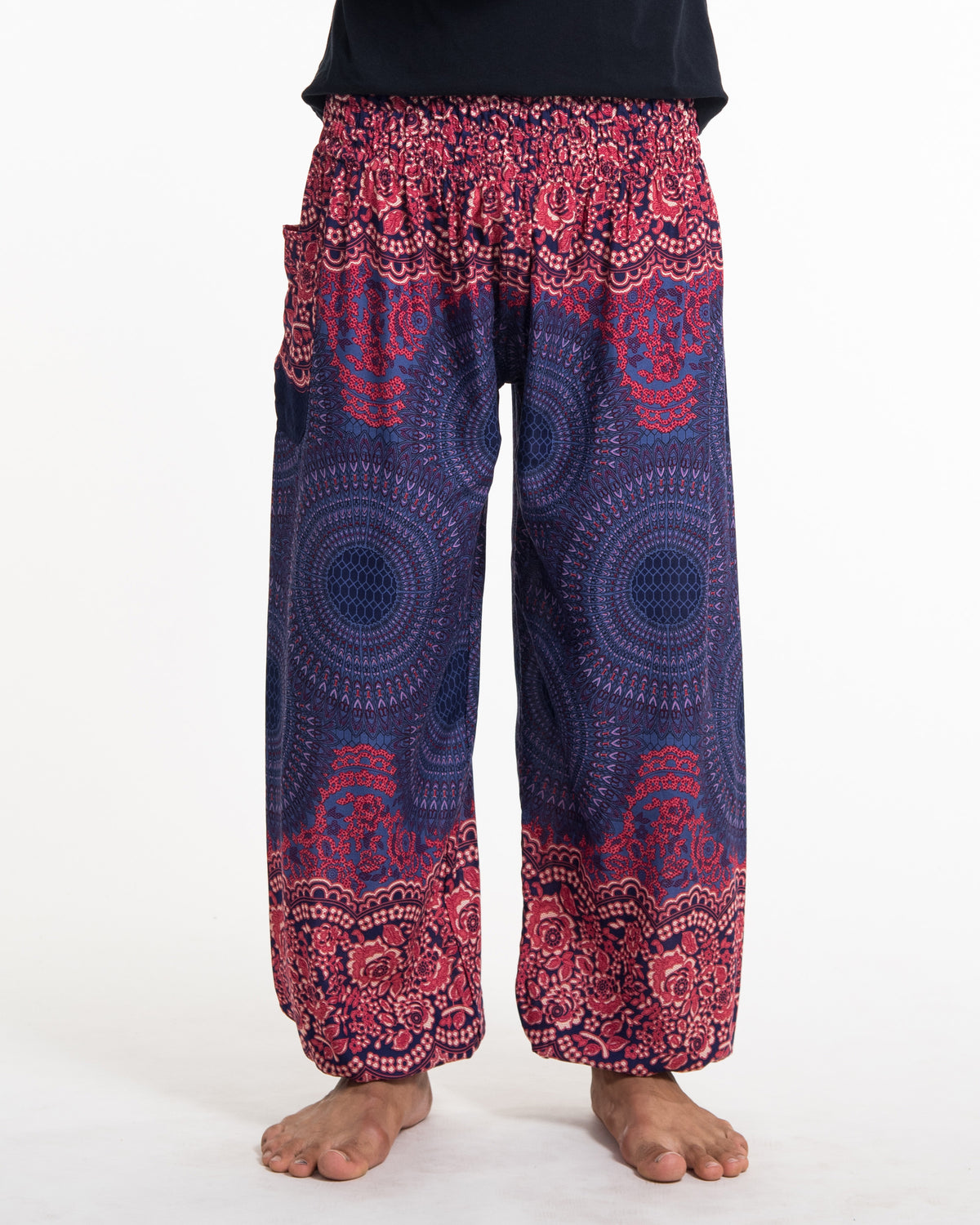 Geometric Mandalas Men's Harem Pants in Blue