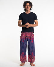 Geometric Mandalas Men's Harem Pants in Blue