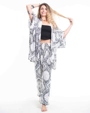 Unisex Patchwork Paisley Lounge Set in White