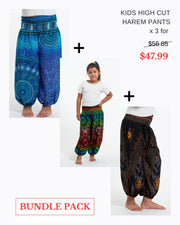Pack of 3 - Kids Unisex High Cut Harem Pants 03