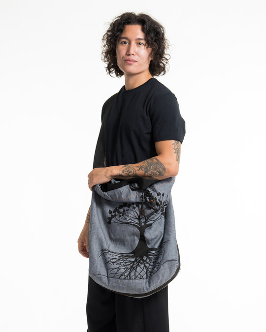 Tree of Life Denim Drawstring Tote Bag