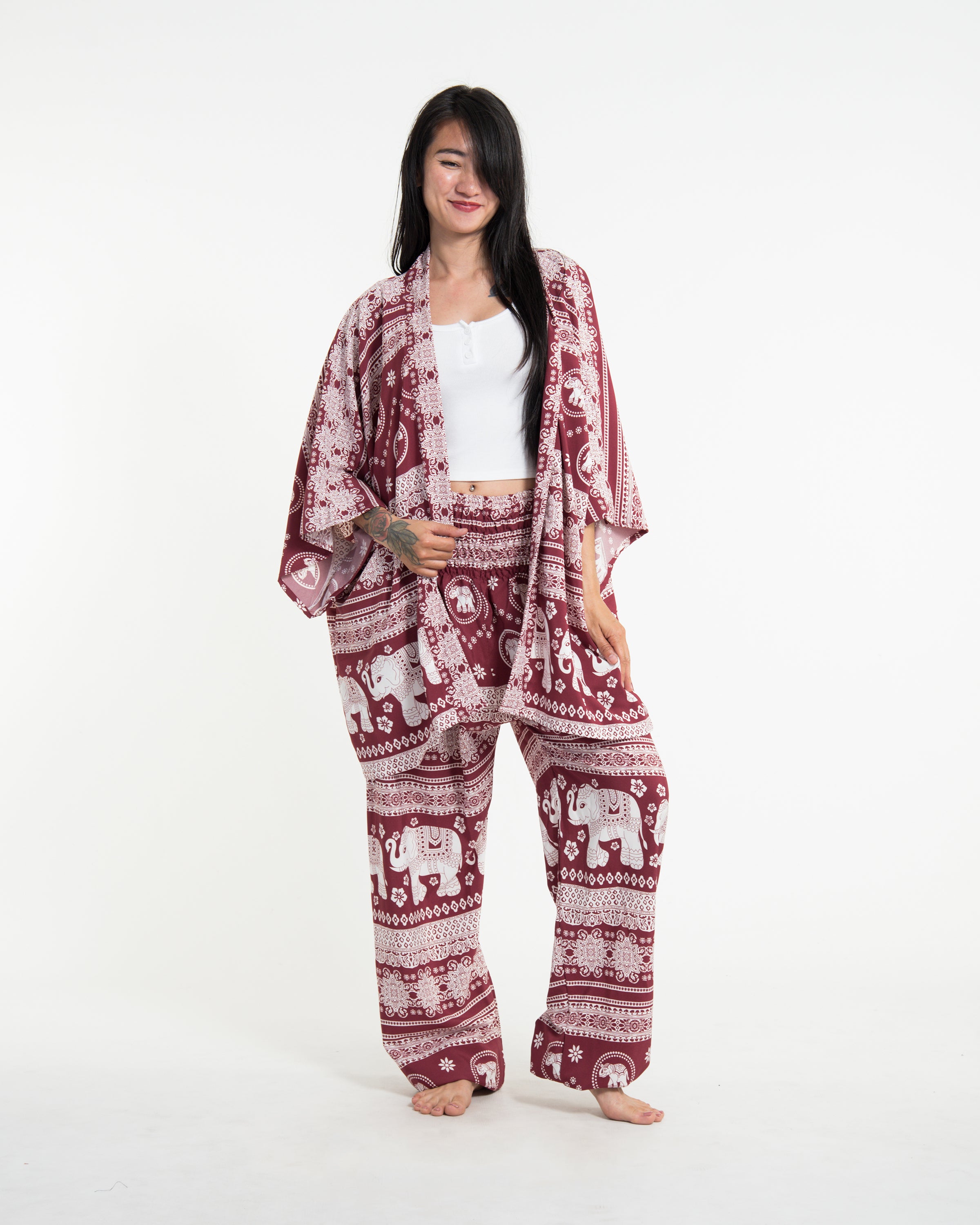 Unisex Parade Elephant Lounge Set in Red