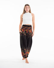 Floral Women's Harem Pants in Black