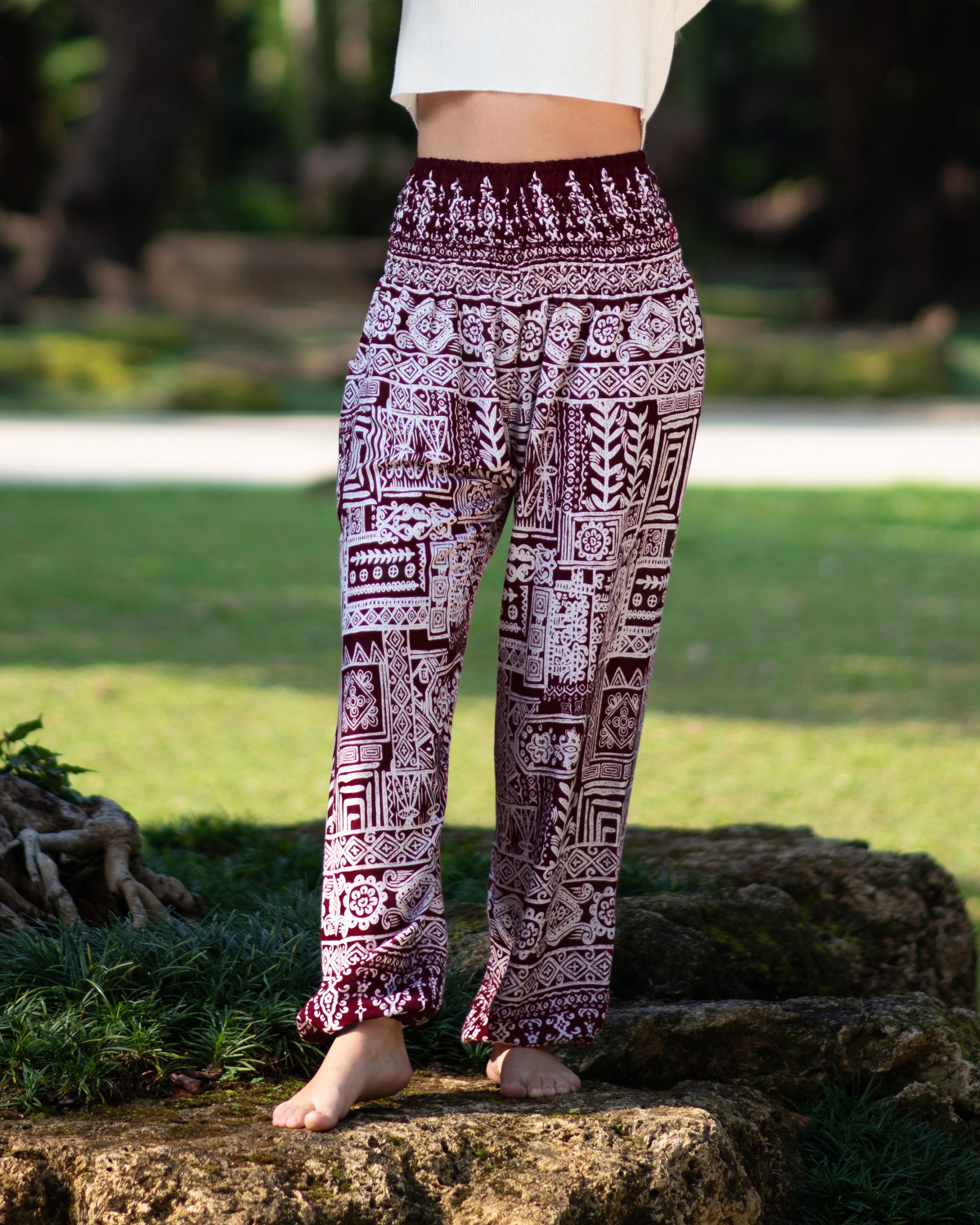 Tribal Prints Women's Harem Pants in Red