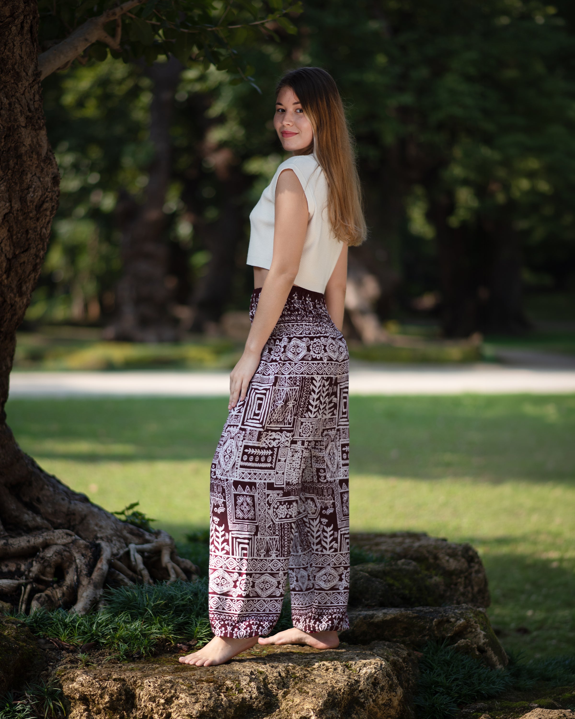 Tribal Prints Women's Harem Pants in Red