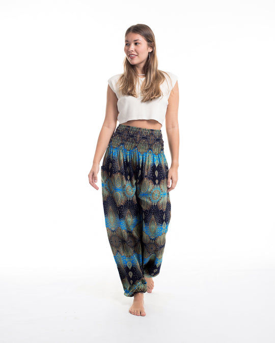 Paisley Women's Harem Pants in Turquoise