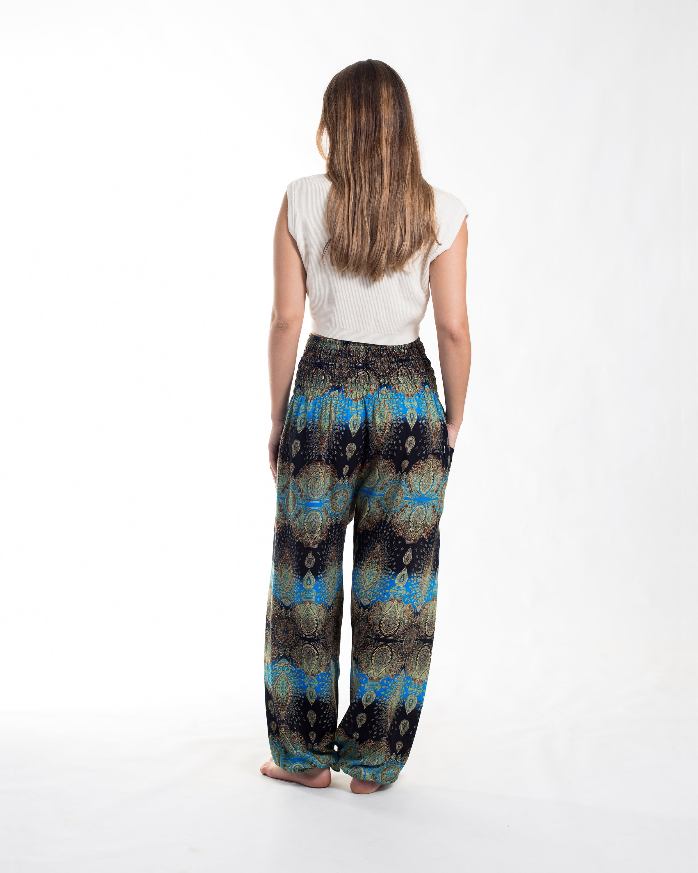 Paisley Women's Harem Pants in Turquoise