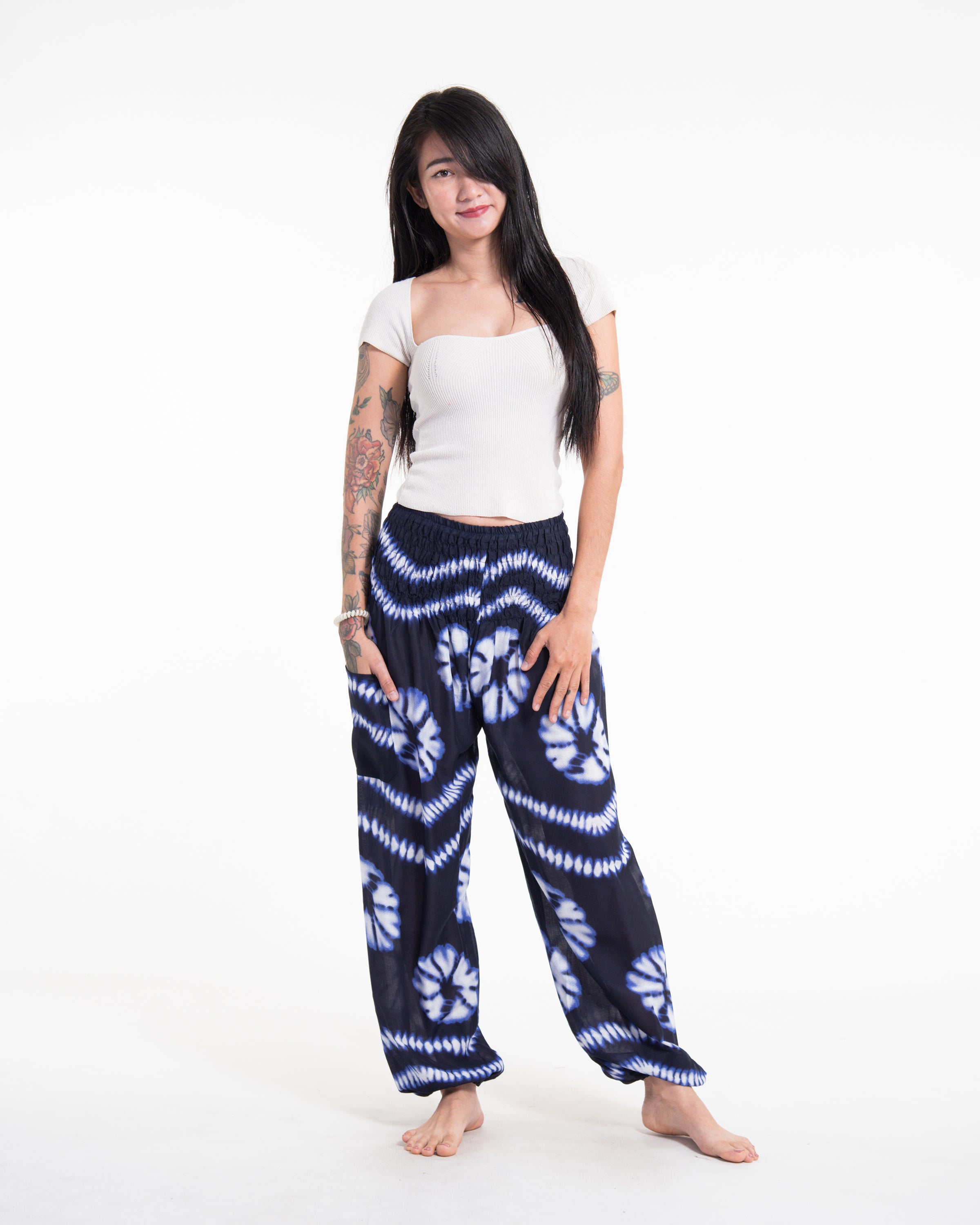Tie Dye Women's Harem Pants in Indigo
