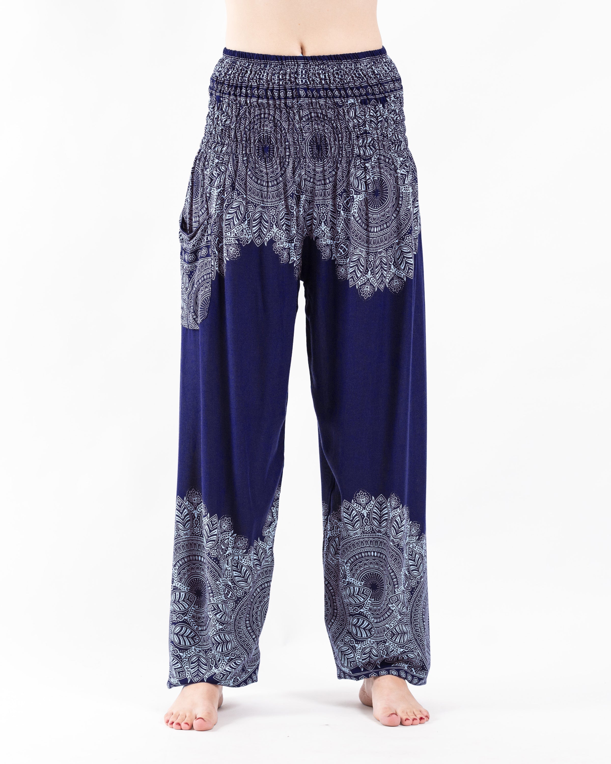 Floral Mandalas Women's Harem Pants in Blue