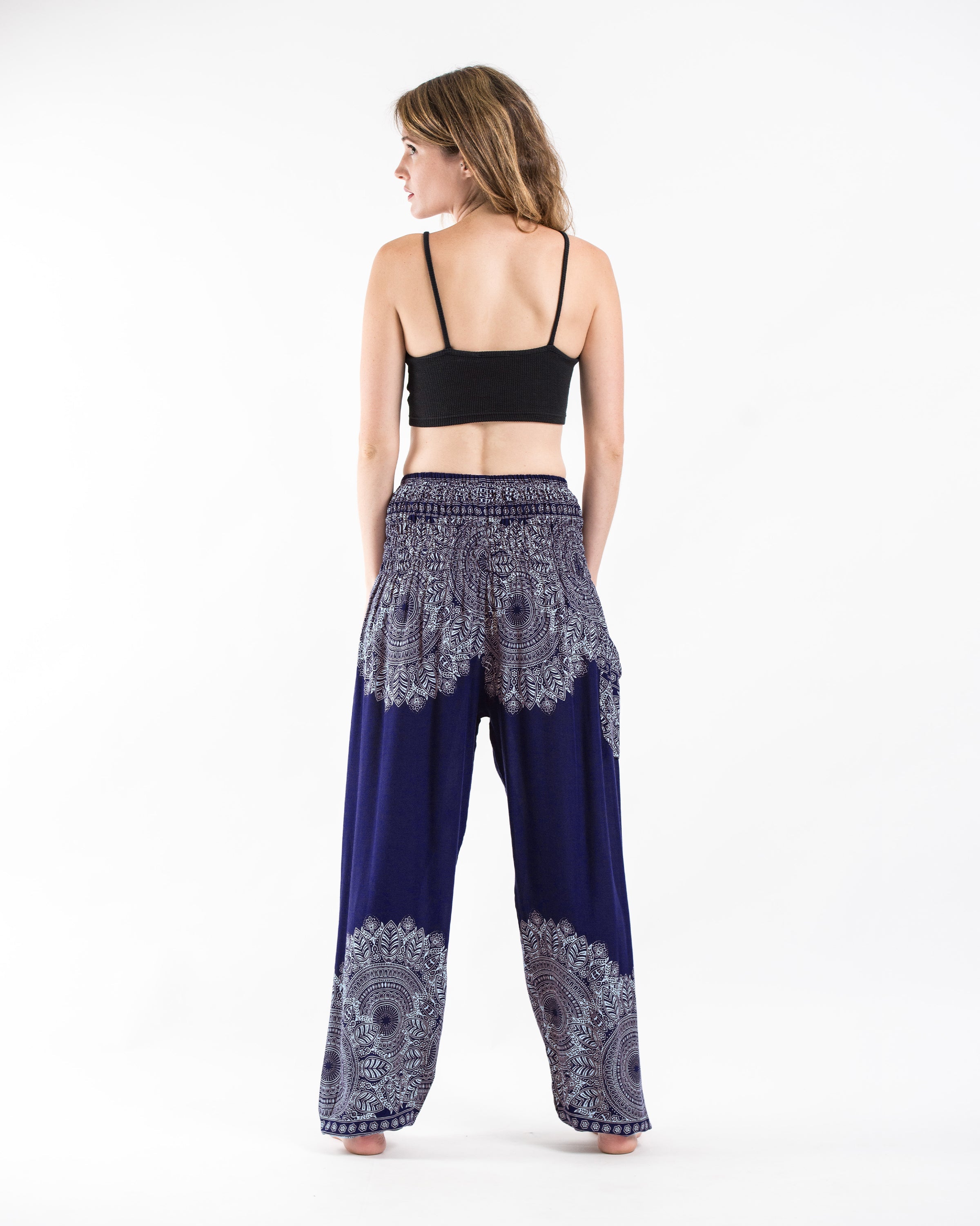 Floral Mandalas Women's Harem Pants in Blue