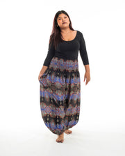 Plus Size Paisley Women's Harem Pants in Blue