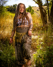 Plus Size Marble Elephant Women's Elephant Pants in Olive Brown