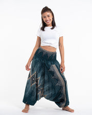 Diamond Peacock 2-in-1 Jumpsuit Harem Pants in Turquoise