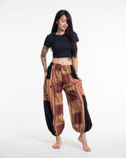 Two Tone Thai Hill Tribe Fabric Women's Cotton Pants in Beige