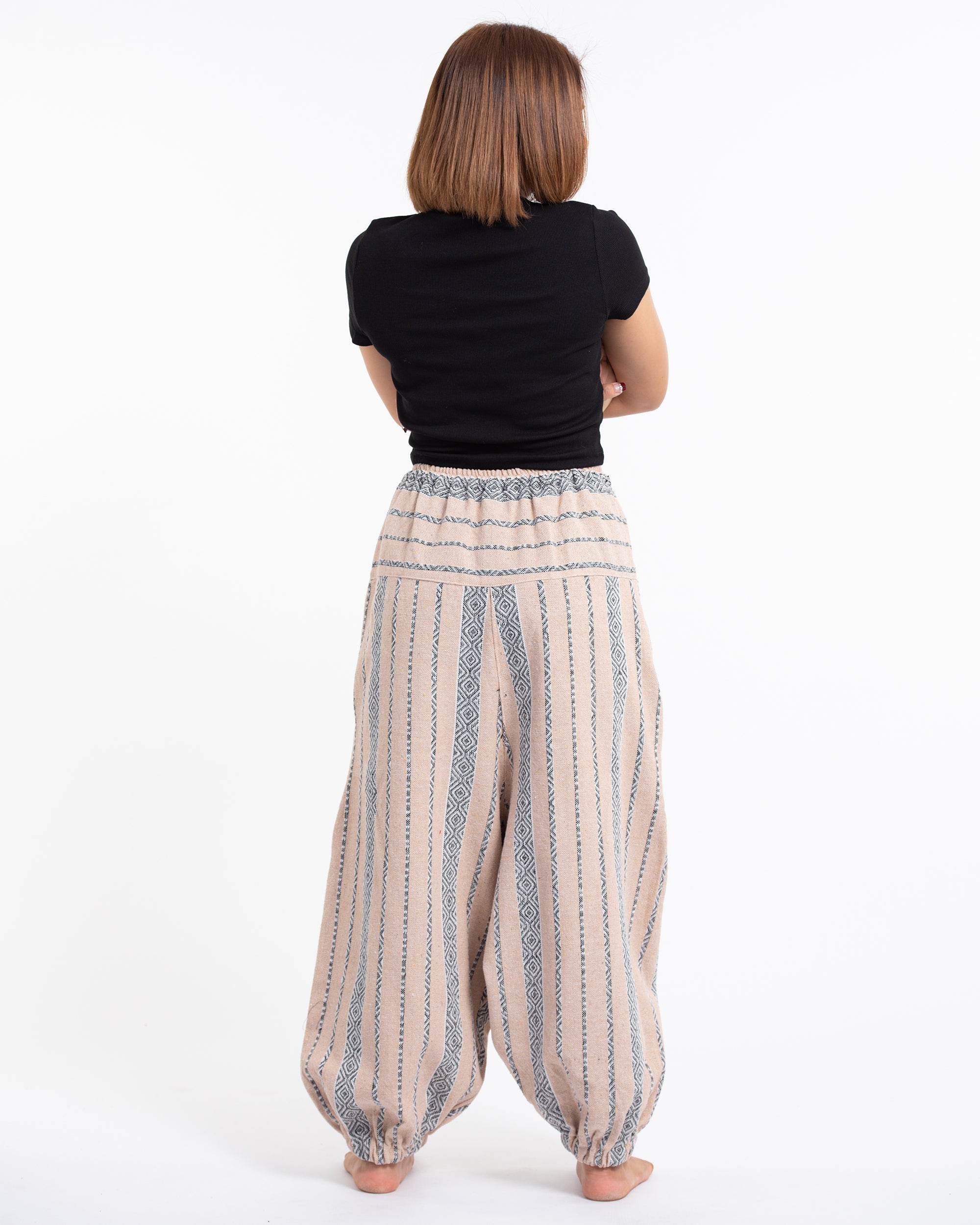 Women's Hill Tribe Low Cut Balloon Pants In Beige Gray