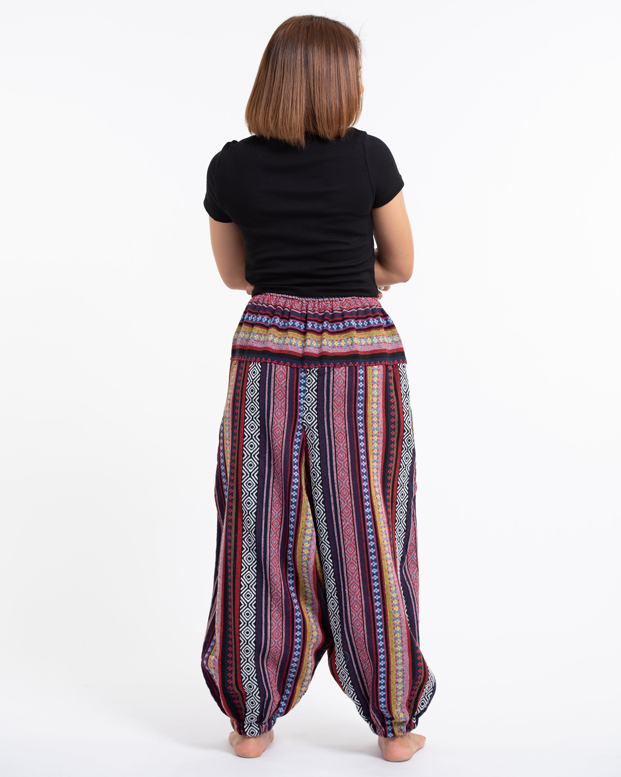 Women's Hill Tribe Low Cut Balloon Pants In Red Pink