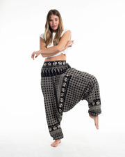 Hill Tribe Elephant Women's Elephant Pants in Black