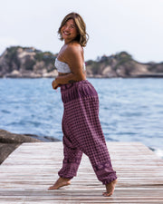 Plus Size Hill Tribe Elephant Women's Elephant Pants in Purple