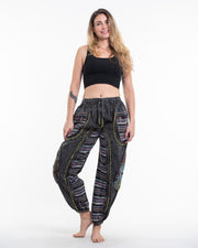 Women's Patchwork Stone Washed Cargo Cotton Pants in Black 06