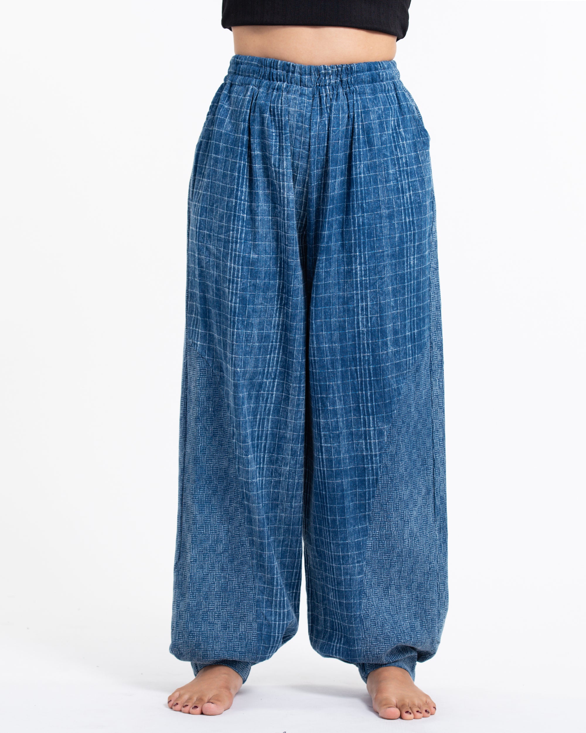 Women's Stone Washed Cotton Pants in Indigo