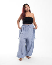 Plus Size Women's Ribbed Tencel Cotton Blend Pants in Blue