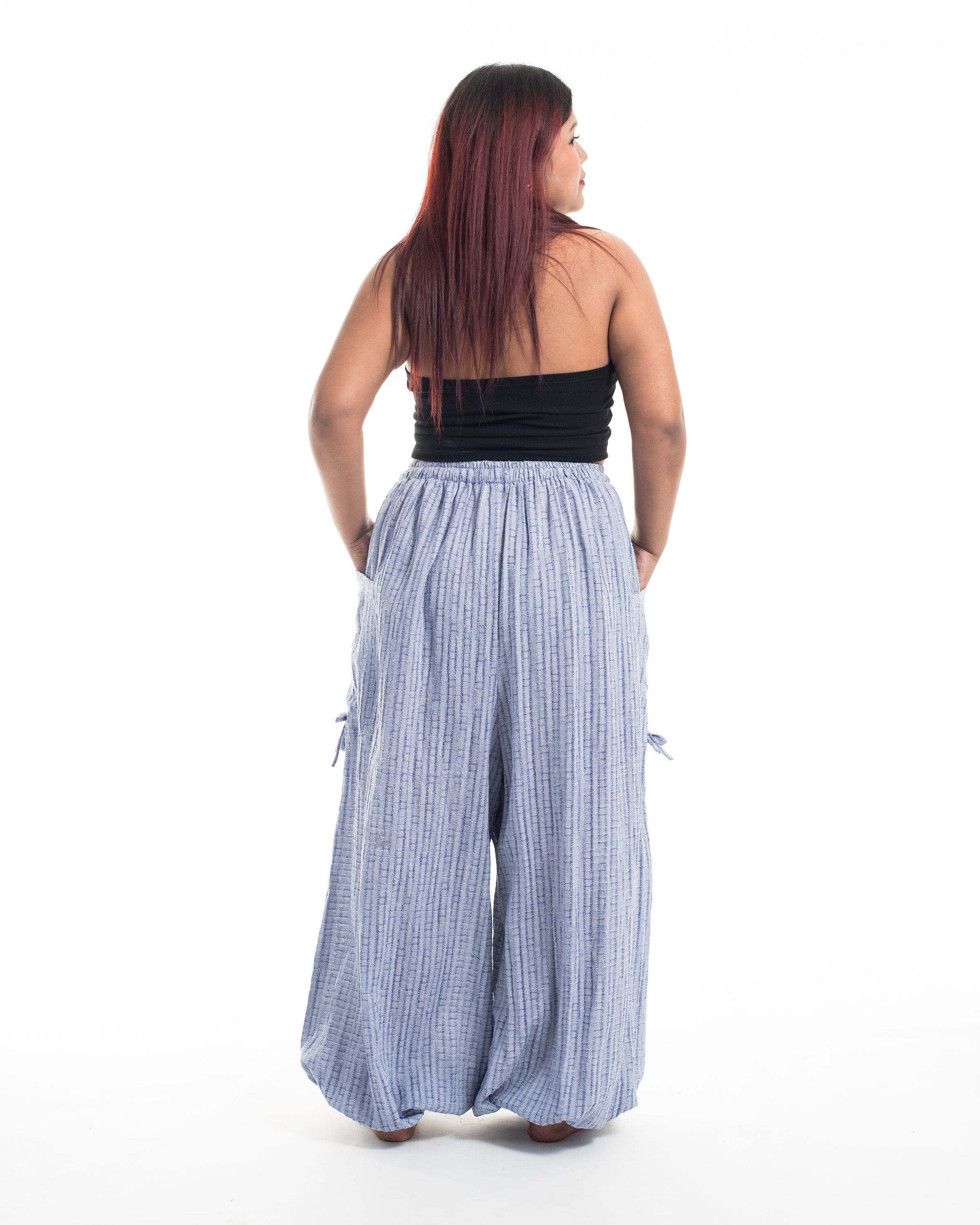 Plus Size Women's Ribbed Tencel Cotton Blend Pants in Blue