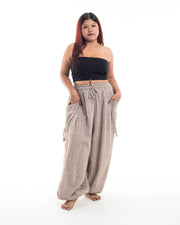 Plus Size Women's Ribbed Tencel Cotton Blend Pants in Brown