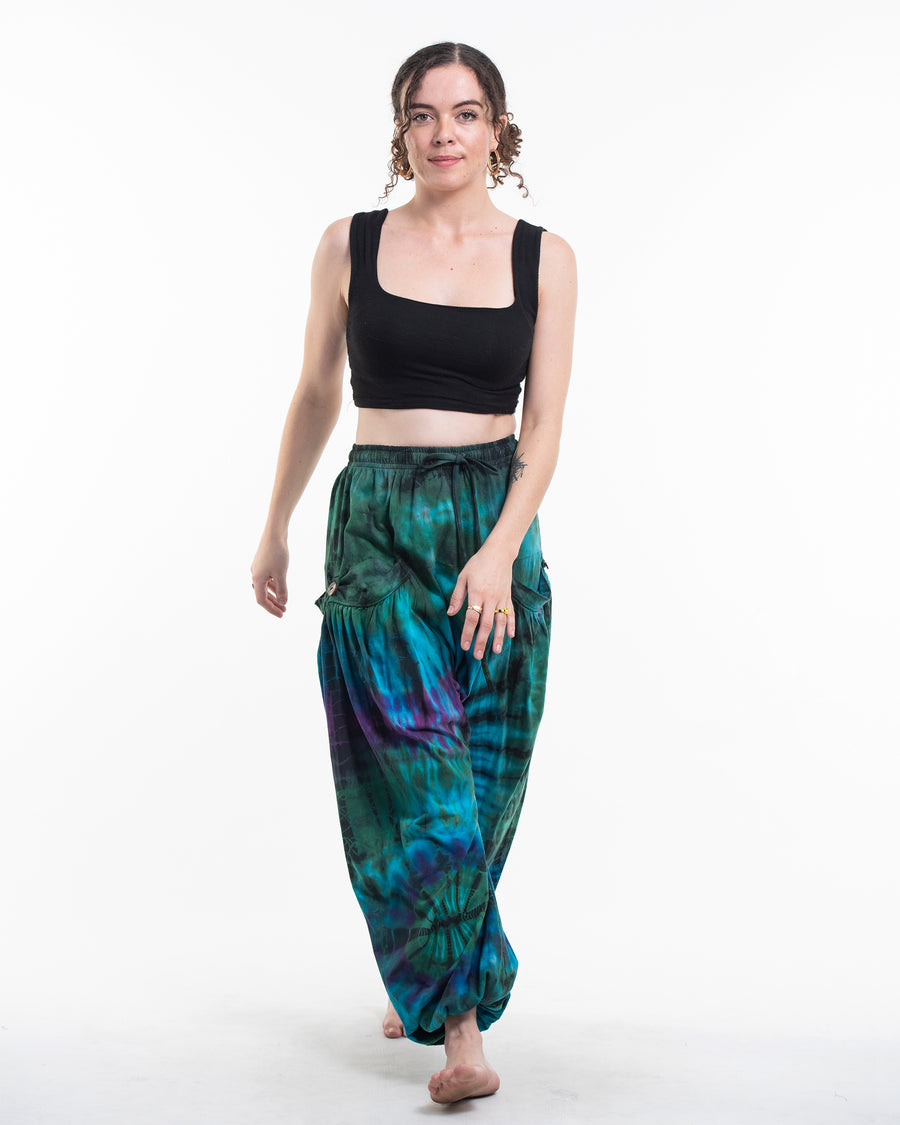 Tie Dye Harem Trousers - Red