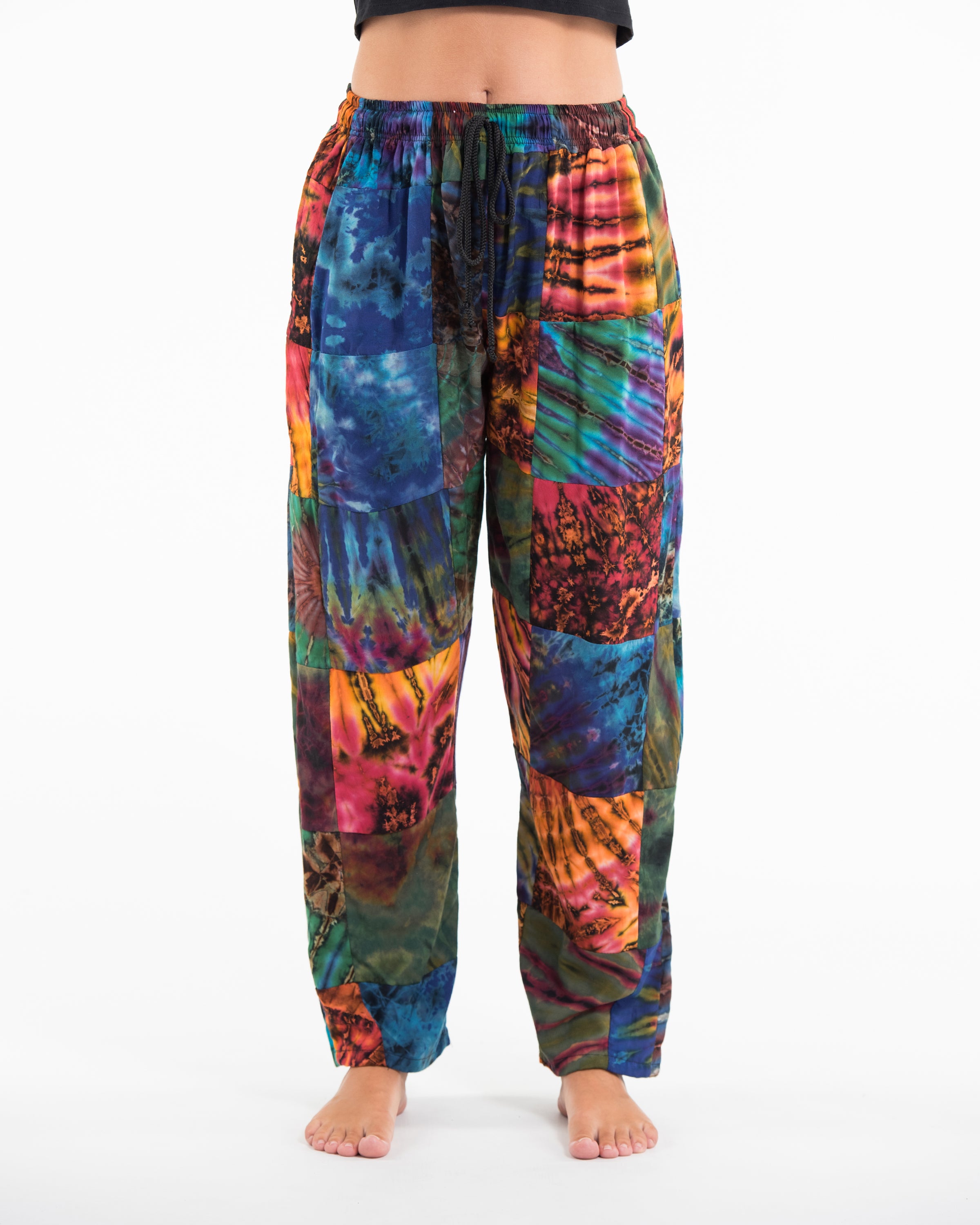 Women's Tie dye Patchwork Harem Pants in Autumn