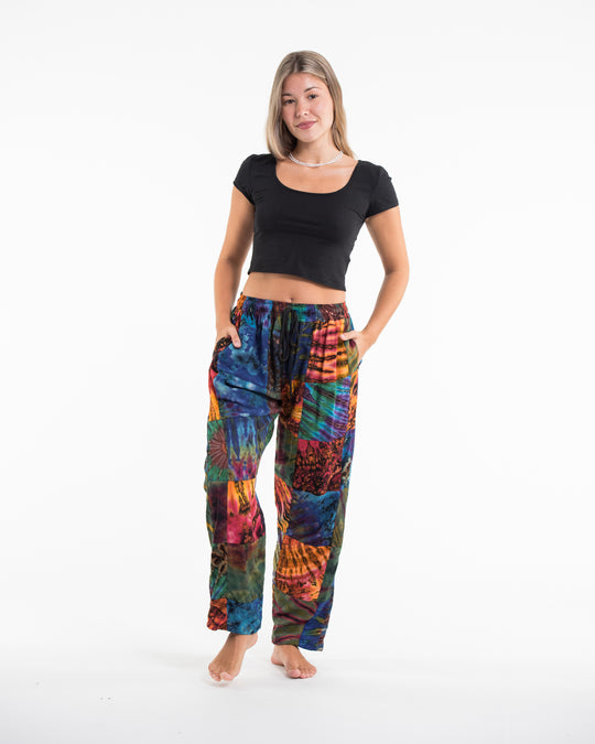 Women's Tie dye Patchwork Harem Pants in Autumn