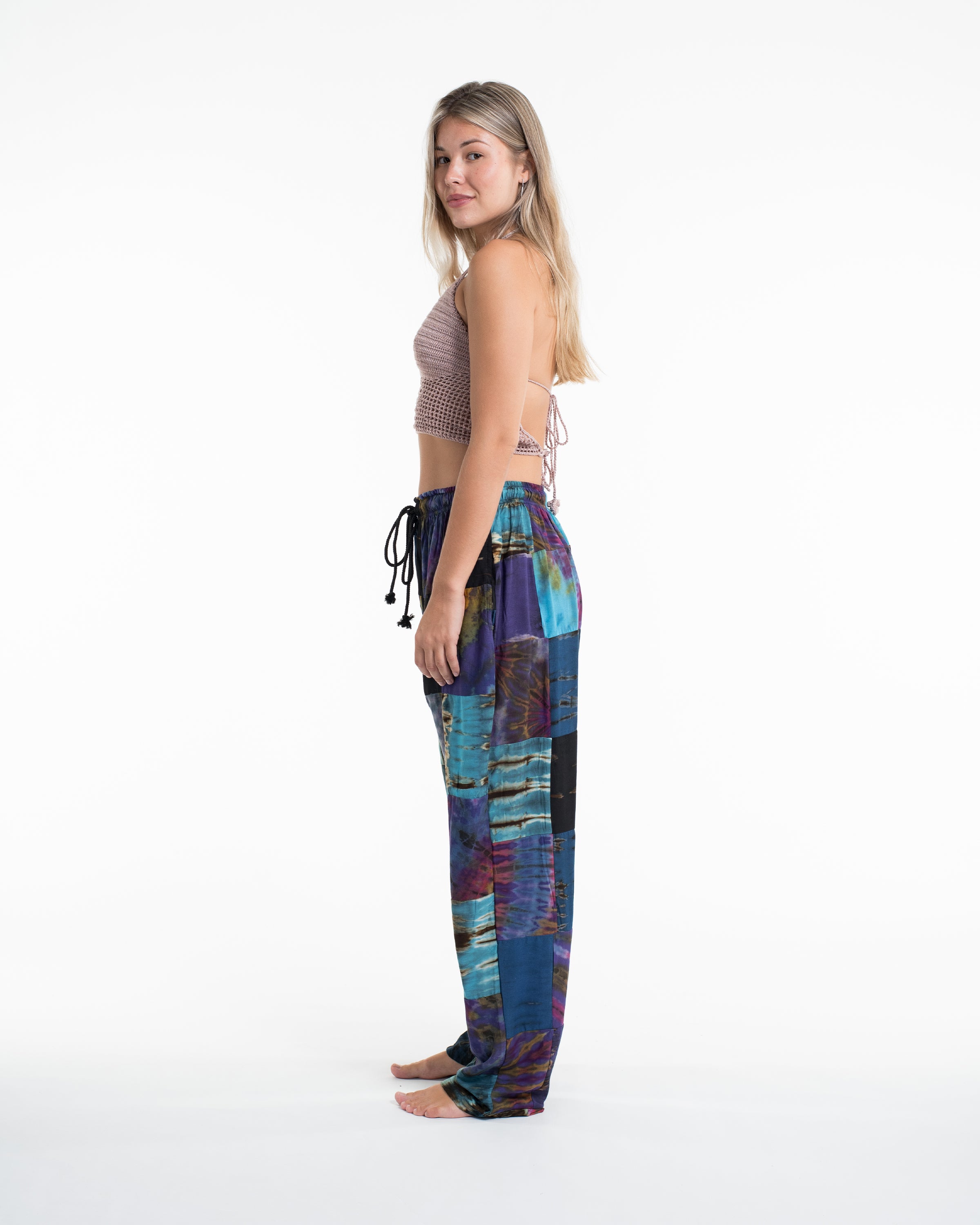 Women's Tie dye Patchwork Harem Pants in Winter