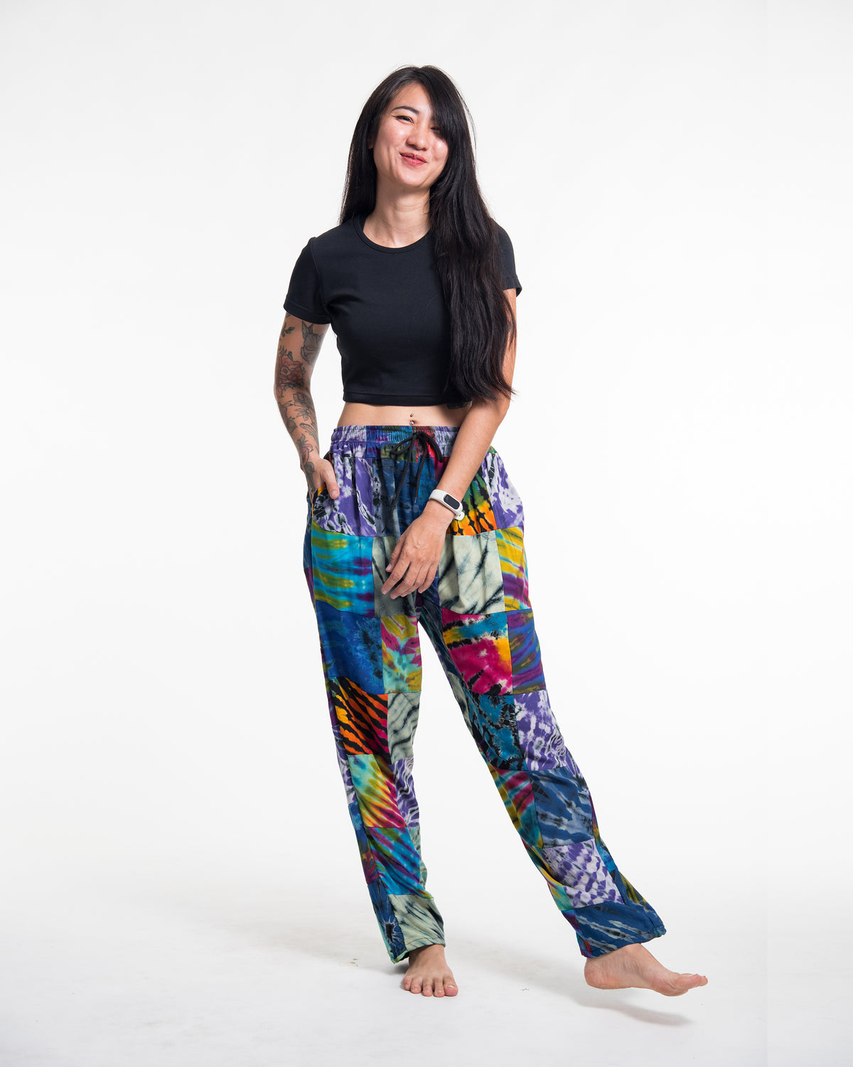 Women's Tie dye Patchwork Harem Pants in Winter