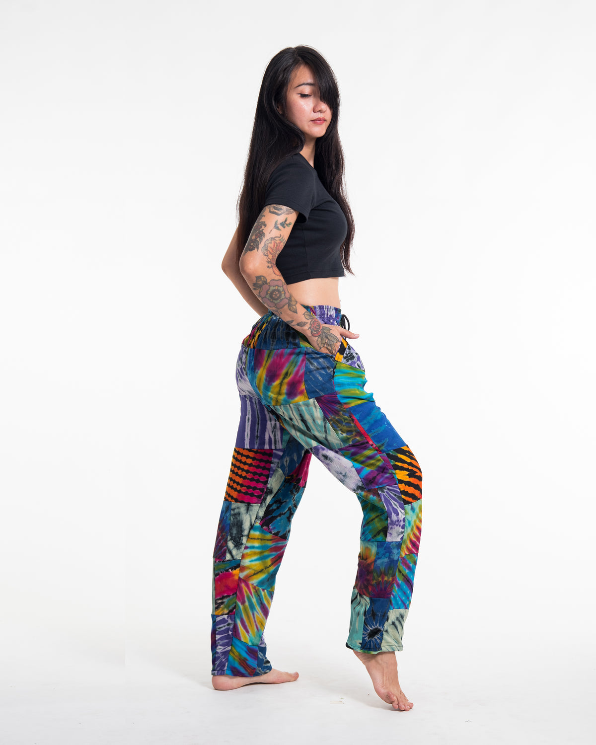 Women's Tie dye Patchwork Harem Pants in Winter