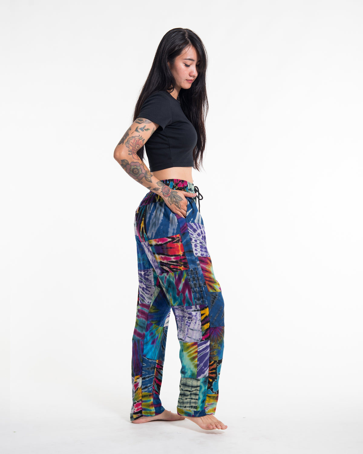 Women's Tie dye Patchwork Harem Pants in Winter