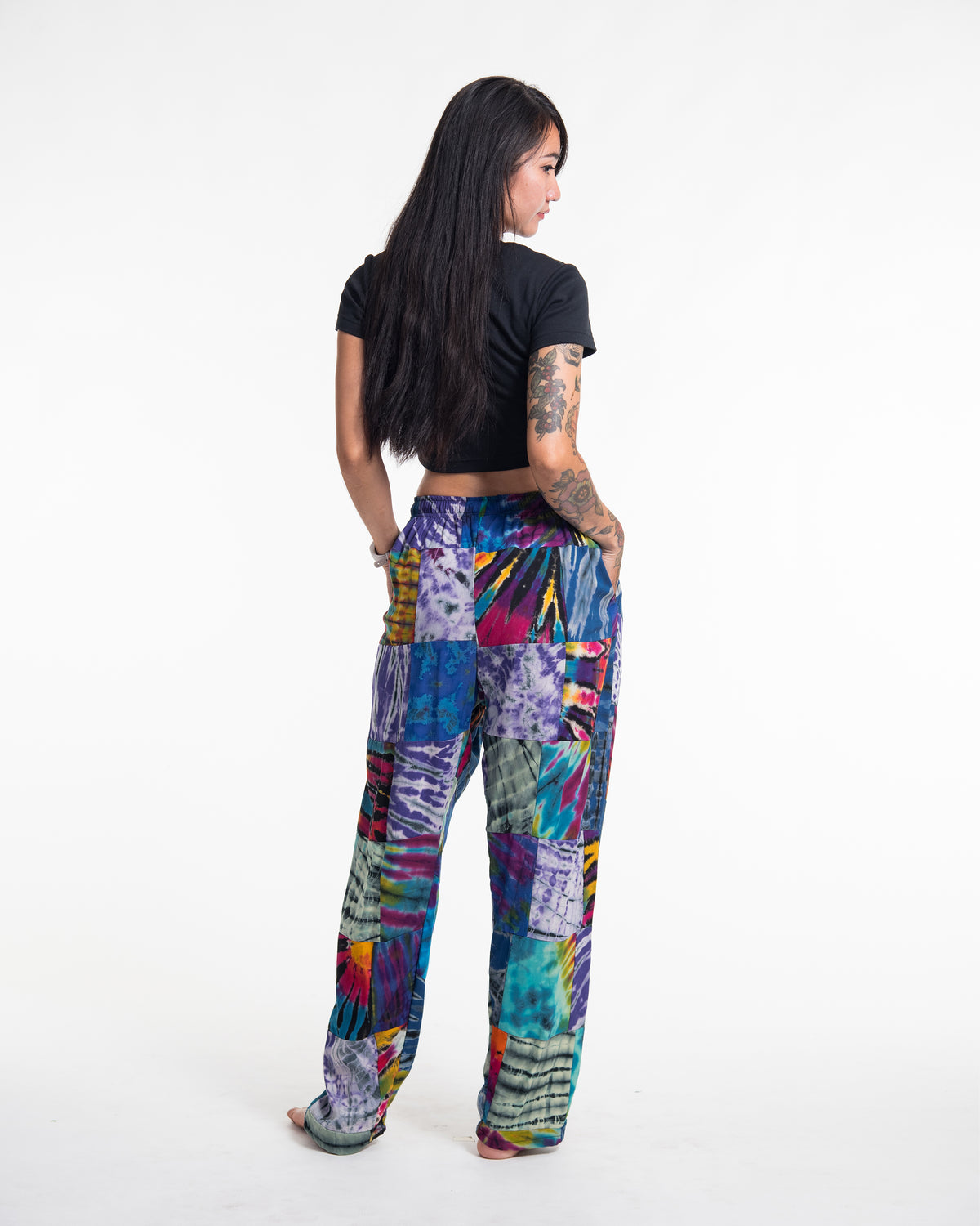 Women's Tie dye Patchwork Harem Pants in Winter