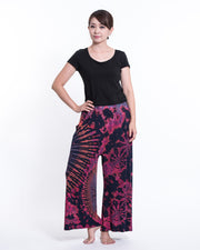 Soft Flex Tie Dye Wide Leg Pants in Navy Pink