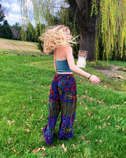 Soft Flex Tie Dye Wide Leg Pants in Royal Blue