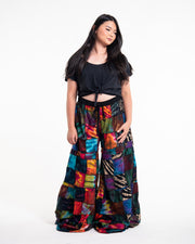 Plus Size Patchwork Tie Dye Palazzo Pants
