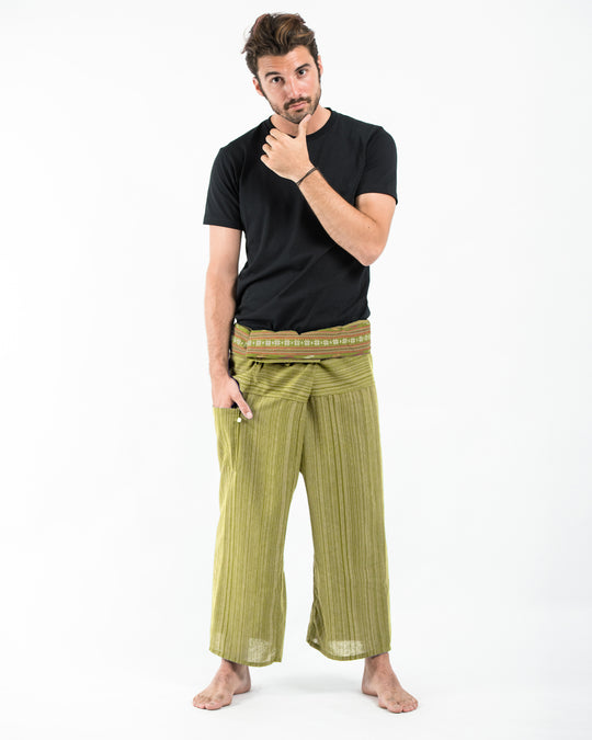 Unisex Thai Fisherman Pants in Lime Green