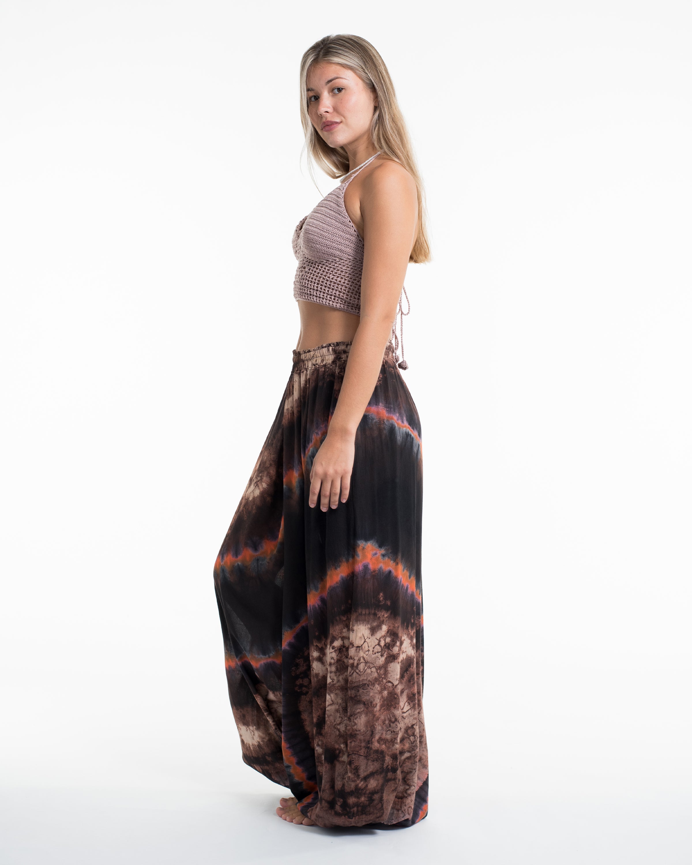 パンツ Crush dyeing Balloon Sarouel Pants jing shop High Cut Balloon Harem Pants One Size Cotton
