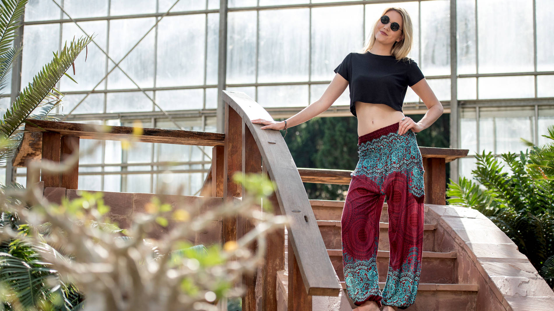 Black Peacock Harem Pants | Bohemian Island