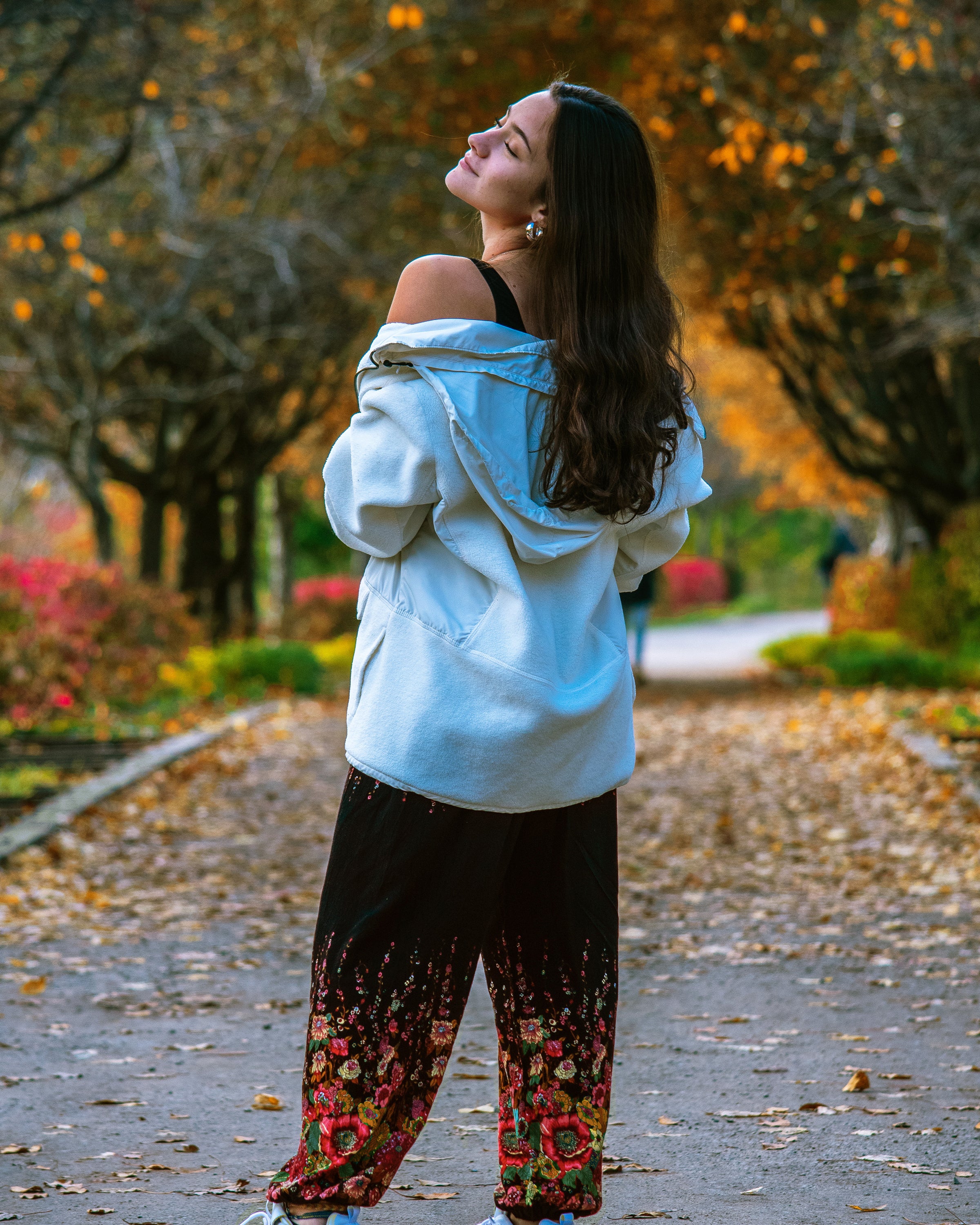 Floral Women's Harem Pants in Black