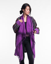 Tribal Cloak Jacket | Stonewash Drape in Lilac