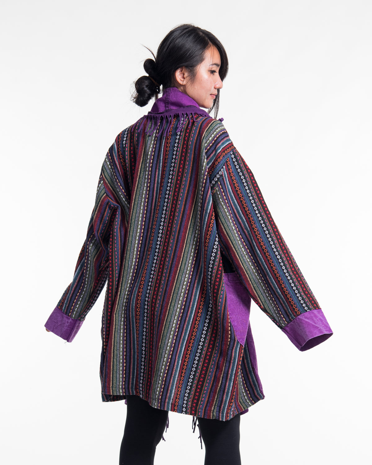 Tribal Cloak Jacket | Stonewash Drape in Lilac