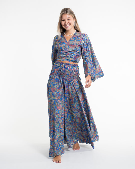 Twilight Paisley Tie Top and Palazzo Pants in Blue